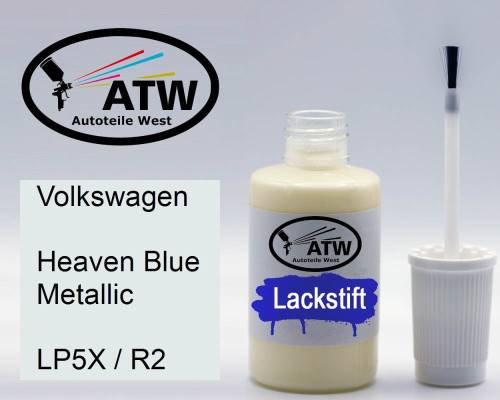 Volkswagen, Heaven Blue Metallic, LP5X / R2: 20ml Lackstift, von ATW Autoteile West.